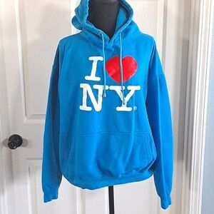 Trademark I ❤️ NY I love New York Vintage Oversized Hoodie Cotton Sweatshirt.